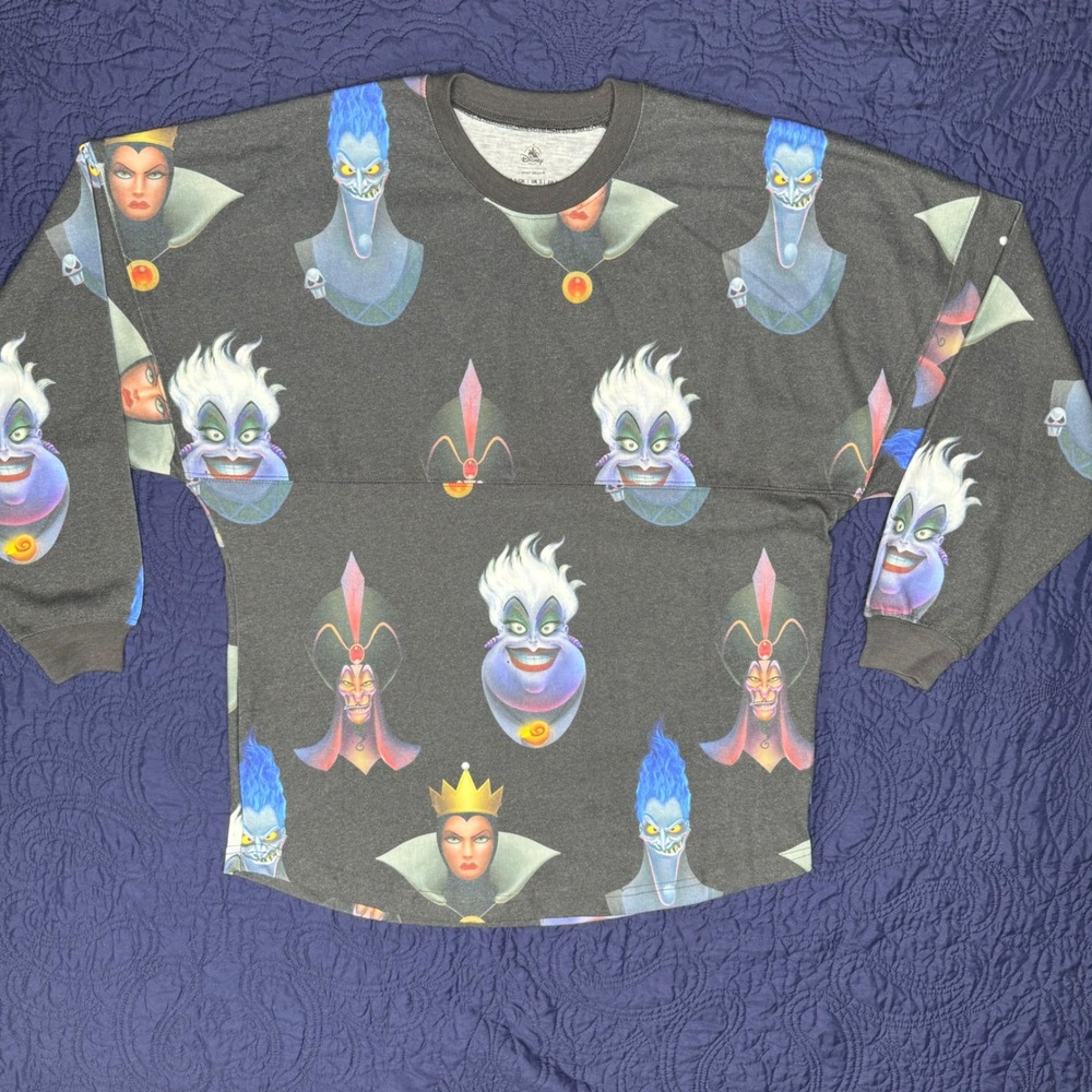 Disney‎ Villains Spirit Jersey Pullover Up To No Good Graphic Top Women S